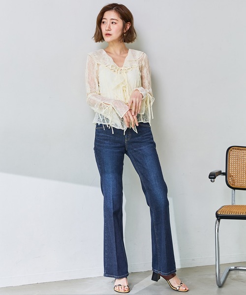 ジーンズ デニム デニムパンツ SOMETHING/サムシング LISA フレアデニムパンツ「日本製」 レディース | SOMETHING | 18