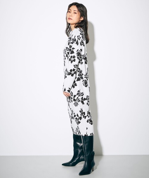 GRACE CONTINENTAL ワンピース マルチフラワーJQニット