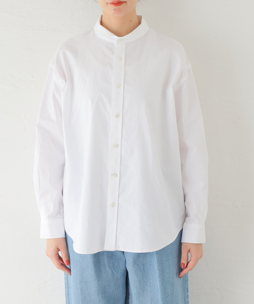 【夏物】JOURNAL STANDARD LUXE バンドカラーシャツ ブラウス JOURNAL STANDARD LUXE シャツ ブラウス タイプストライプ