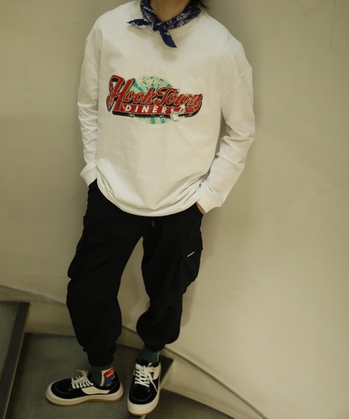 tシャツ アメカジヴィンテージ風ロゴプリントロング長袖TEE メンズ