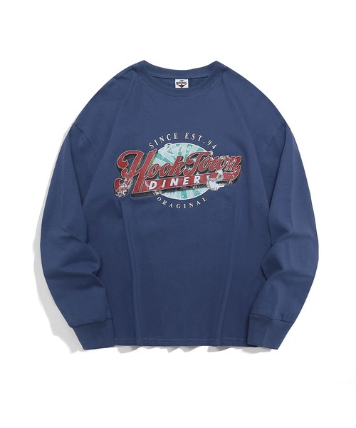tシャツ アメカジヴィンテージ風ロゴプリントロング長袖TEE メンズ
