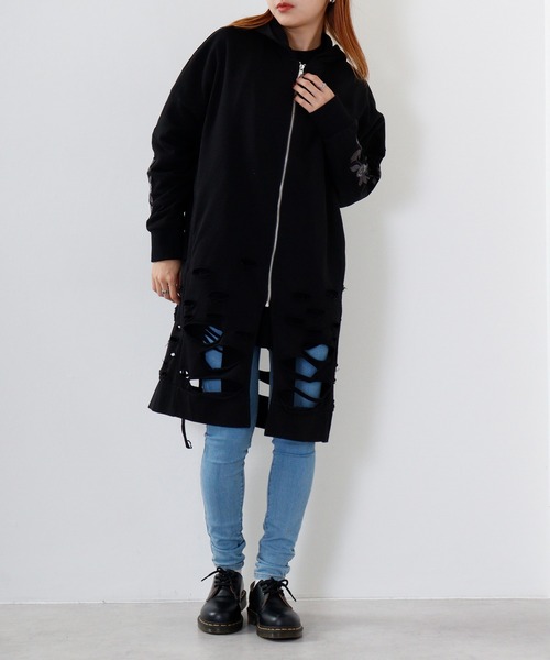 パーカー REGIEVO 袖刺繍ロングパーカー メンズ レディース | REGIEVO | 09