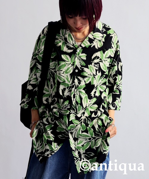 ブラウス シャツ アンティーク柄シャツ レディース メンズ 楽天市場】柄シャツ メンズ レディース 長袖 春 柄 総柄 シャツ