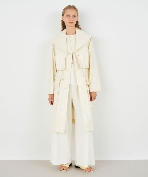 ★DES PRES★コート アウター ライトエクリュコーティング レイヤードコート レディース