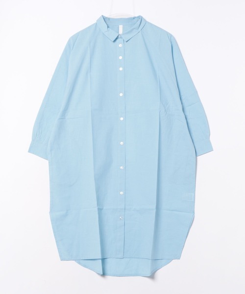 LOSUCA シャツワンピース コットンピンシャンブレーシャツ