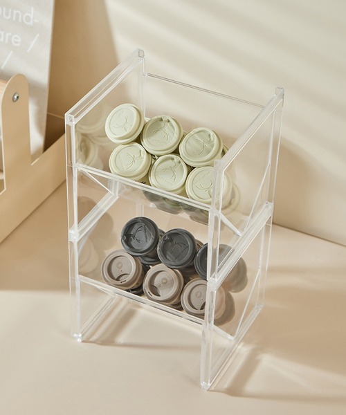IRADOWL 収納 2個セットクリア斜め収納BOX : ZOZOTOWN Yahoo!店