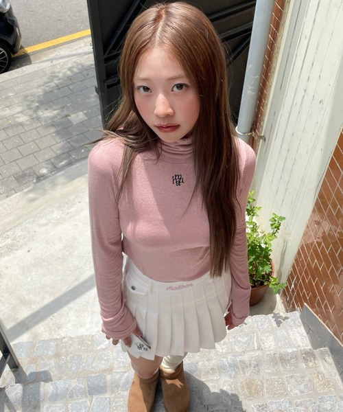 tシャツ A'GEM/9 × .kom 「muah muah/ムーアムーア」 LOGO STITCH WOOL SPAN POLA TEE/ロゴステッ tシャツ A'GEM/9 × .kom 「muah muah/ムーアムーア」 LOGO