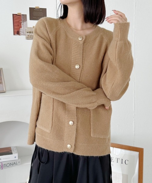 CLEA カーディガン ゴールドボタンニットカーディガン レディース