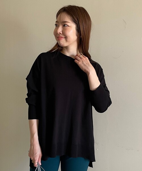 ニット セーター 「洗える/抗菌防臭」マイビューティニット クルーネック レディース UNFILO ニット セーター 「洗える/抗菌防臭」マイビューティ