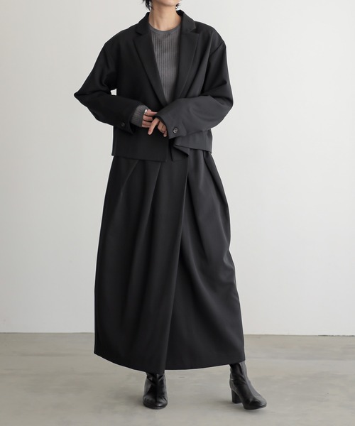 for/c（フォーシー） ロング スカート 「セットアップ対応」変形タック