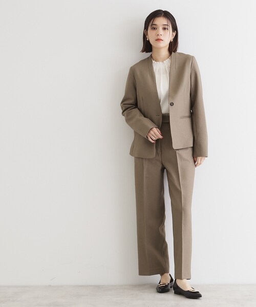 THE SHOP TK セットアップ Mサイズ ノーカラージャケット パンツ THE SHOP TK｜【セットアップ可】ウール調ノーカラージャケット