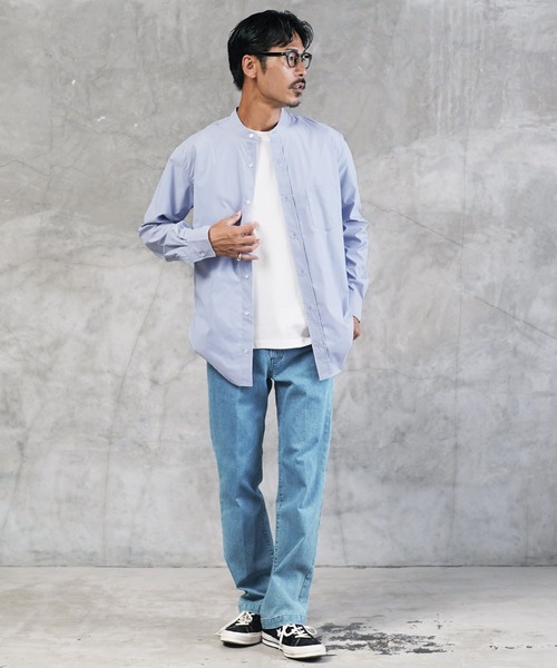 JIGGYS SHOP シャツ ストレッチブロードイージーケアバンド