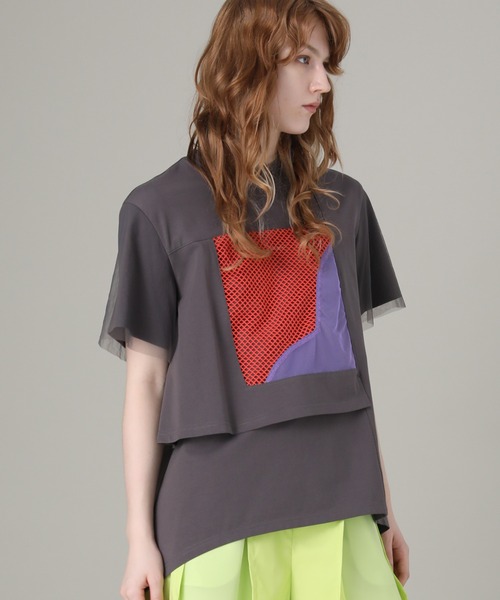 AULA AILA（アウラ アイラ） tシャツ メッシュコンビネーションTシャツ