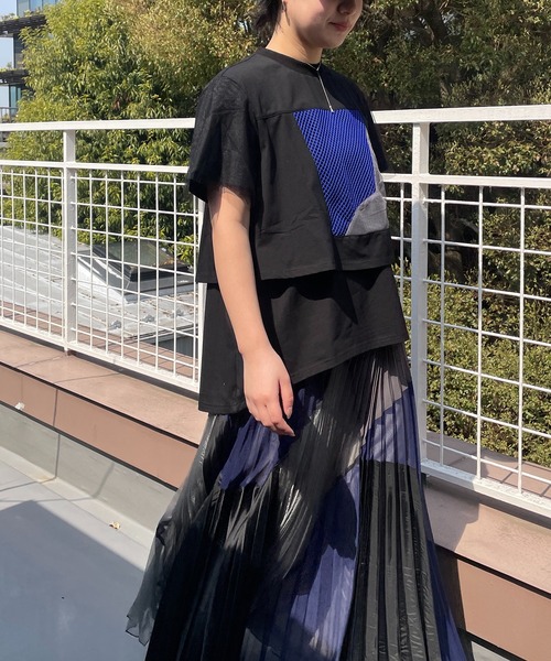 AULA AILA（アウラ アイラ） tシャツ メッシュコンビネーションTシャツ