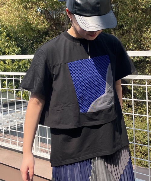 AULA AILA（アウラ アイラ） tシャツ メッシュコンビネーションTシャツ