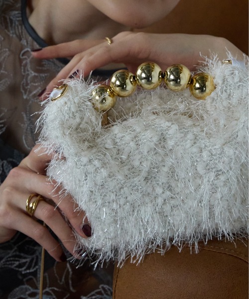 &Robu.（アンドロブ） ハンドバッグ パールハンドルファーバッグ