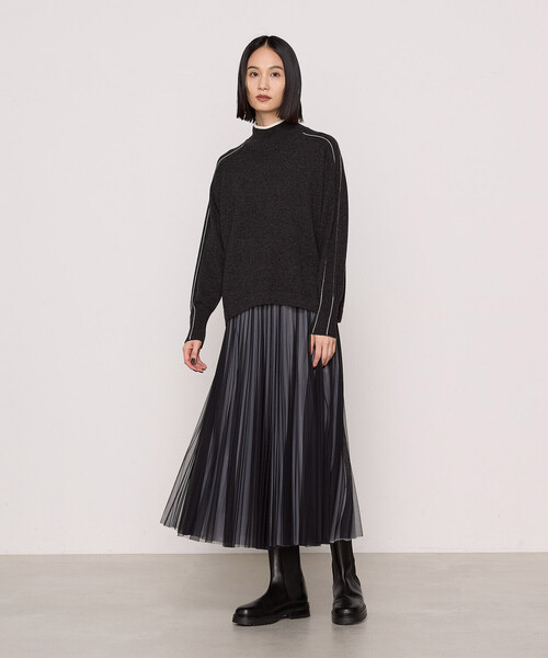 カシミヤ配色ニット プルオーバー COMME CA ニット セーター カシミヤ配色ニット プルオーバー