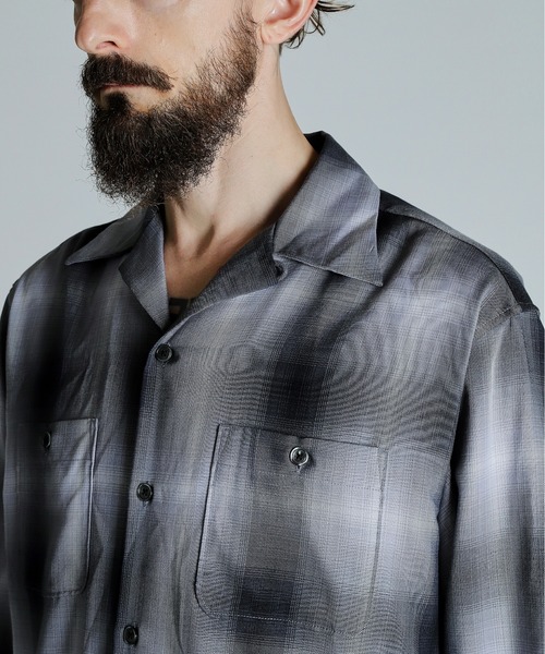 Schott N.Y.C シャツ Schott/ショット/OMBRE LS SHIRT/オンブレ