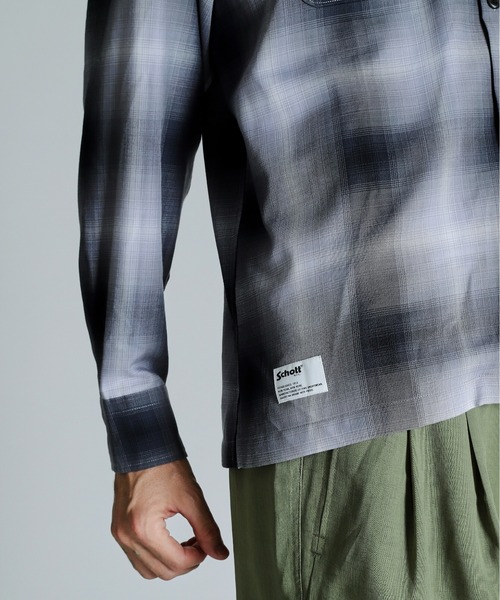 Schott N.Y.C シャツ Schott/ショット/OMBRE LS SHIRT/オンブレ