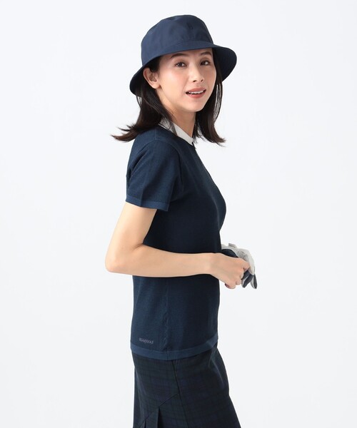 BEAMS GOLF ポロシャツ ポロ PURPLE LABEL / 麻混 白襟 ニット