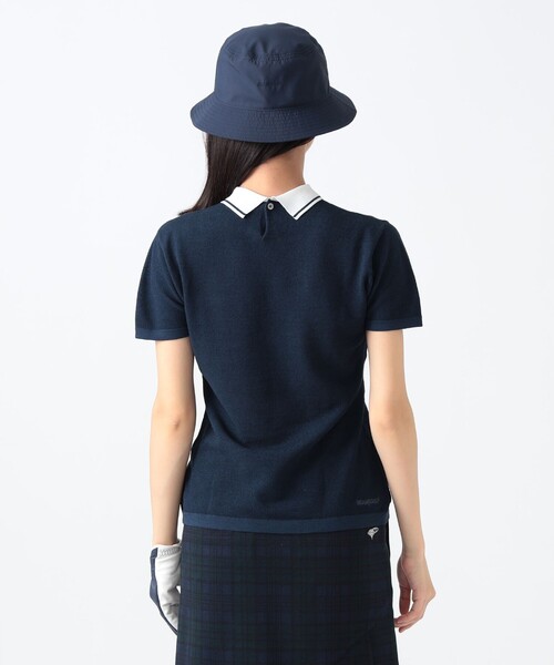 BEAMS GOLF ポロシャツ ポロ PURPLE LABEL / 麻混 白襟 ニット