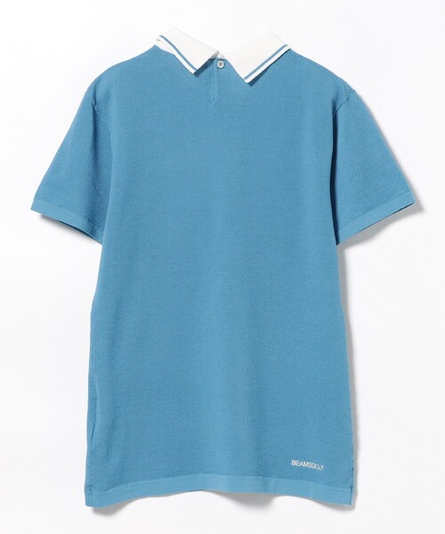 BEAMS GOLF ポロシャツ ポロ PURPLE LABEL / 麻混 白襟 ニット