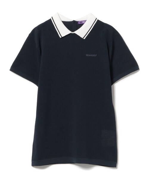 大特価！新品未使用！ビームスゴルフ　パープルレーベル　ポロシャツ　Sサイズ BEAMS GOLF ポロシャツ ポロ PURPLE LABEL / 麻混 白襟 ニット
