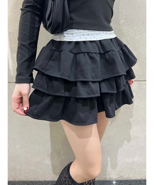 ozz croce フリル ミニスカート ジップ 段 スカート 「PHILLY」3段フリルミニスカート : ZOZOTOWN Yahoo!店