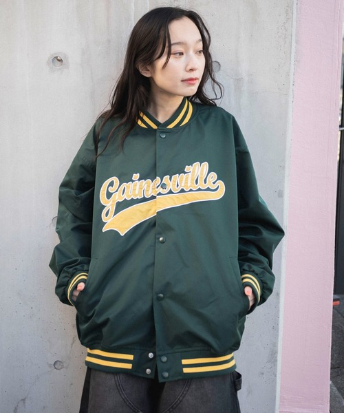 美品 XLARGE スタジャン ワッペンロゴ ジップアップ Lサイズ バック刺繍 美品 XLARGE スタジャン ワッペンロゴ ジップアップ Lサイズ バック