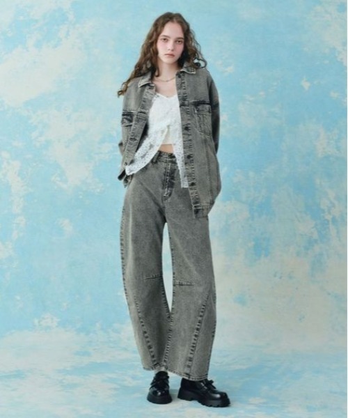 Heather デニムジャケット gジャン Denim Middle Jacket 320016