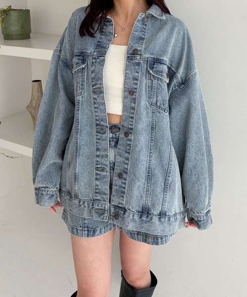 Heather デニムジャケット gジャン Denim Middle Jacket 320016