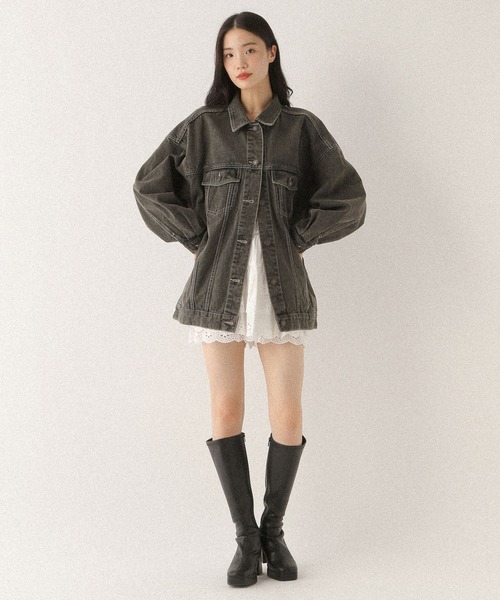 Heather デニムジャケット gジャン Denim Middle Jacket 320016