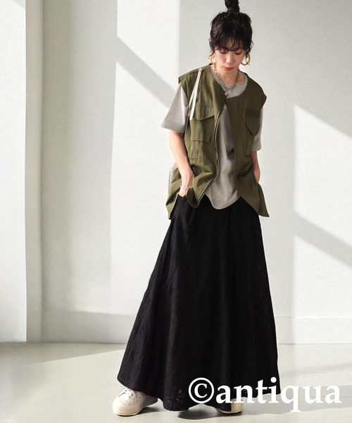 日本未入荷 KUOSE★レースヘムフレアスカート antiqua スカート レースフレアスカート : ZOZOTOWN Yahoo!店
