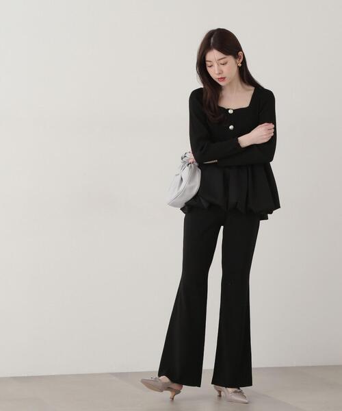 希少 HERON PRESTON 上質 フレアニットパンツ XS PROPORTION BODY DRESSING パンツ ニットフレアーパンツ
