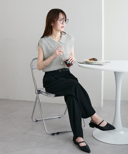 ニット セーター 「WEB限定」メランジベスト レディース Discoat ニット セーター 「WEB限定」メランジベスト レディース