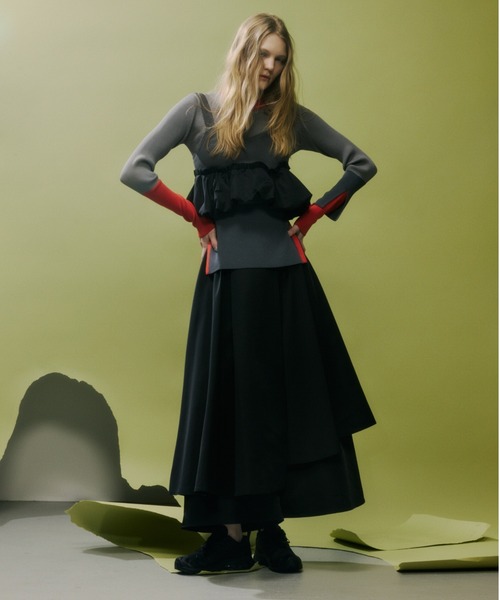 PLUS AZUL Plus スカート PLUS（AZUL BY MOUSSY） スカート 「PLUS」タックドレープワイド