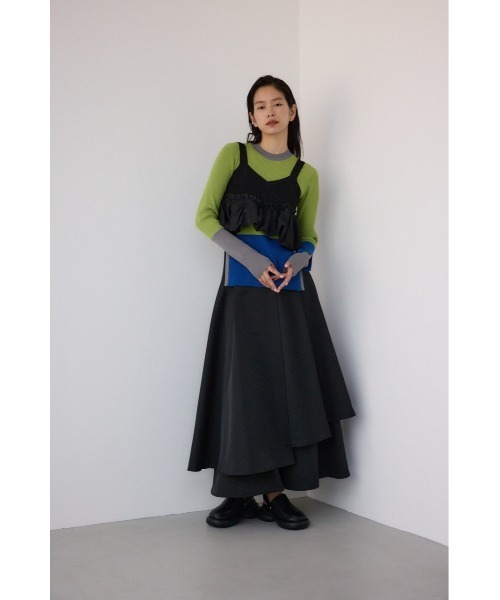 PLUS（AZUL BY MOUSSY） スカート 「PLUS」タックドレープワイド