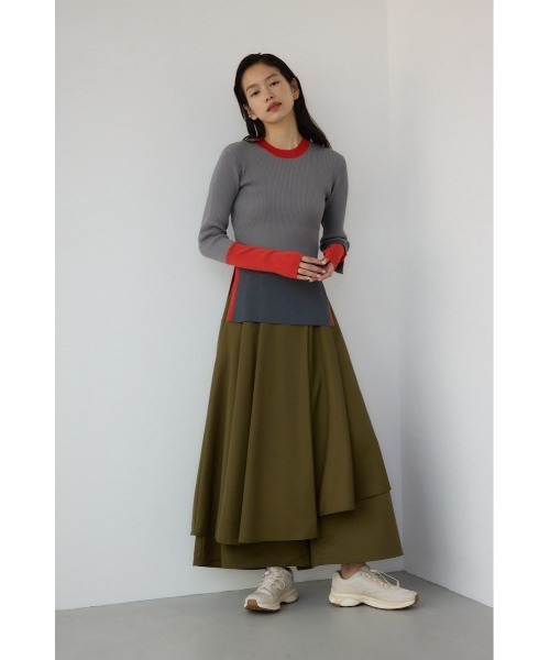 PLUS（AZUL BY MOUSSY） スカート 「PLUS」タックドレープワイド