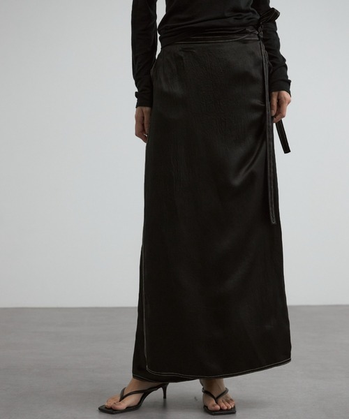 クレドナスリットスカート CREDONA（クレドナ） ロング スカート ACETATE STITCH SKIRT