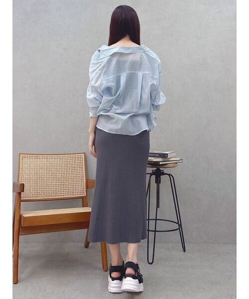 ブラウス シャツ バックタックスタンドカラーシャツ レディース MERCURYDUO ブラウス シャツ バックタックスタンドカラーシャツ