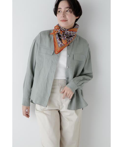 human woman（ヒューマンウーマン） リネンシャツ ブラウス シャツ 
