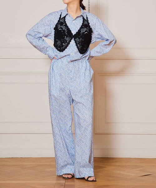 【IENA】 LA BOUCLE LIBERTYコットンローンオールインワン IENA LA BOUCLE オールインワン LIBERTYコットンローン