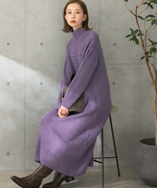 URBAN RESEARCH ROSSO WOMEN」 ニットワンピース FREE パープル