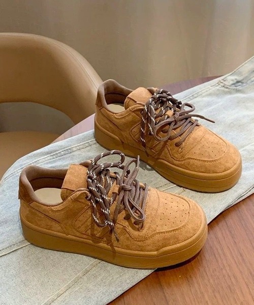 CANVAS+ スニーカー 「CANVAS+」ダブルカラーシューレース厚底 
