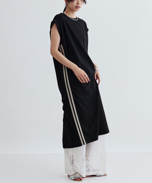 INDIVI GALLEST ワンピース サイドラインジョーゼットワンピース