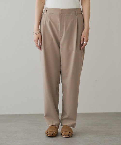スラックス パンツ ワンタックストレッチスリムパンツ レディース | pual ce cin | 19