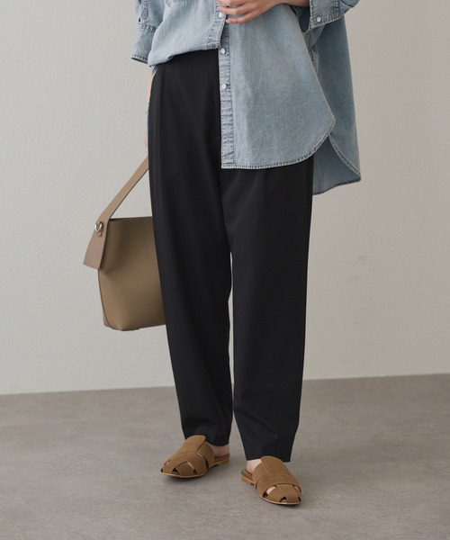 スラックス パンツ ワンタックストレッチスリムパンツ レディース | pual ce cin | 14