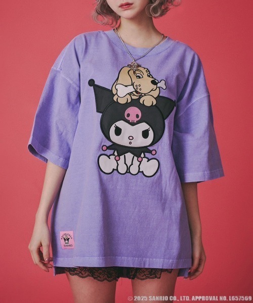 週末限定ンセール GALFY tシャツ 「GALFY×KUROMI」クロミちゃんとGALFYの半袖TEE トップス