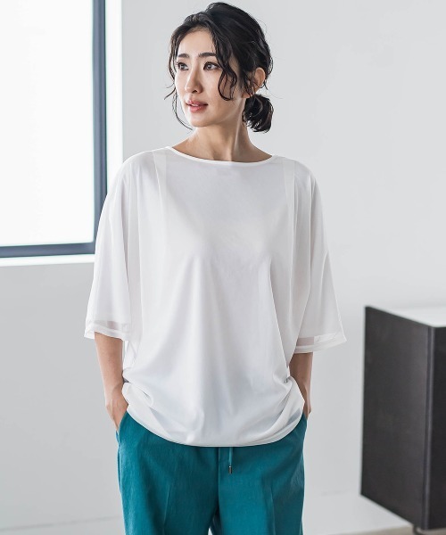 tシャツ トリコットシフォンカットソー「洗濯機で洗える」 レディース