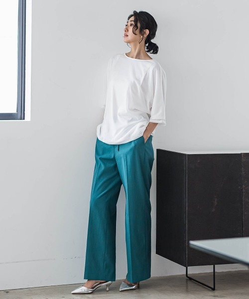 tシャツ トリコットシフォンカットソー「洗濯機で洗える」 レディース la.f tシャツ トリコットシフォンカットソー「洗濯機で洗える